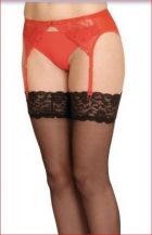 red lace suspender belt red