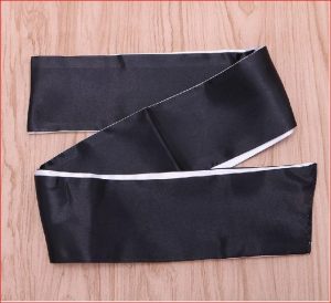 black & silver satin blindfold