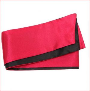 red & black satin blindfold