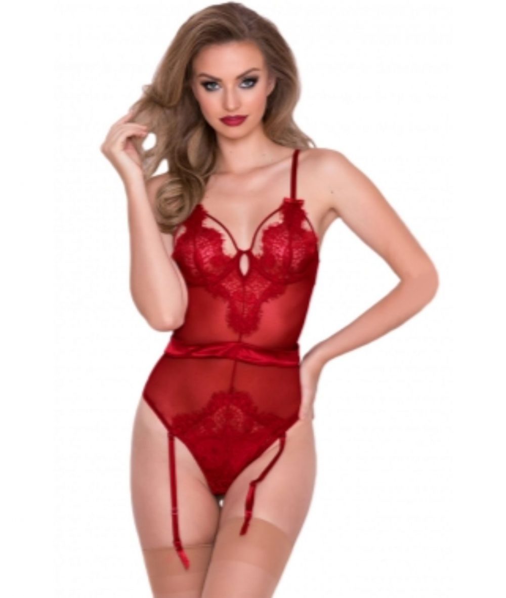 passionate red hot sexy teddy/ bodysuit