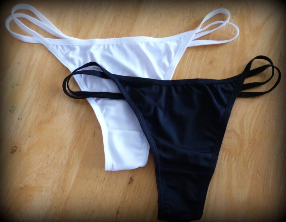 Black & White Thongs