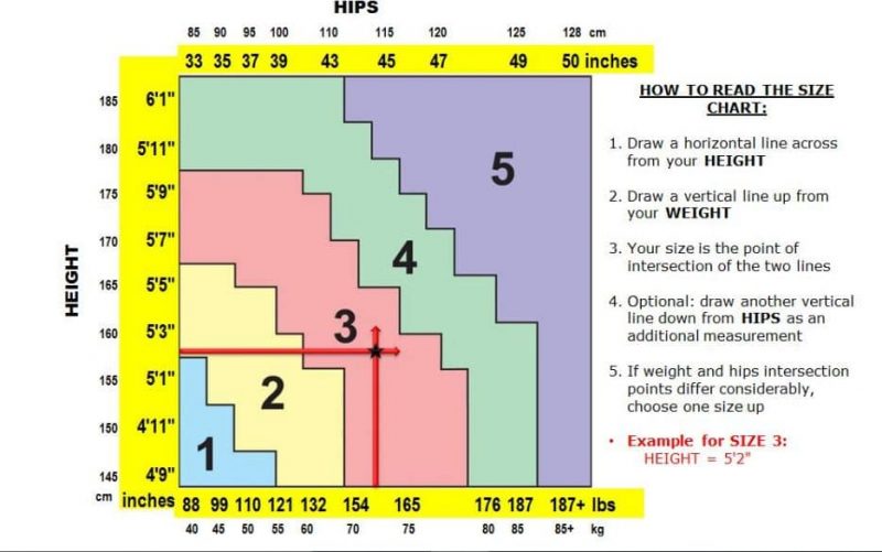 gatta size chart