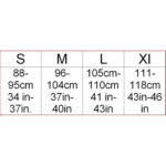 W17 Size chart